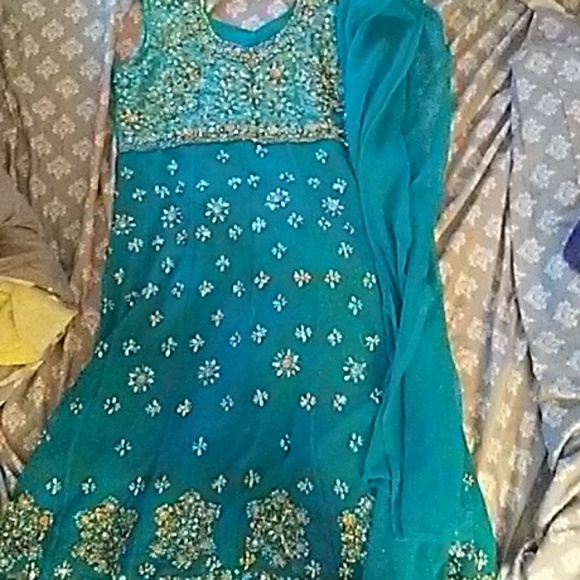 Dresses & Skirts - Anarkali blue salwar kameeze